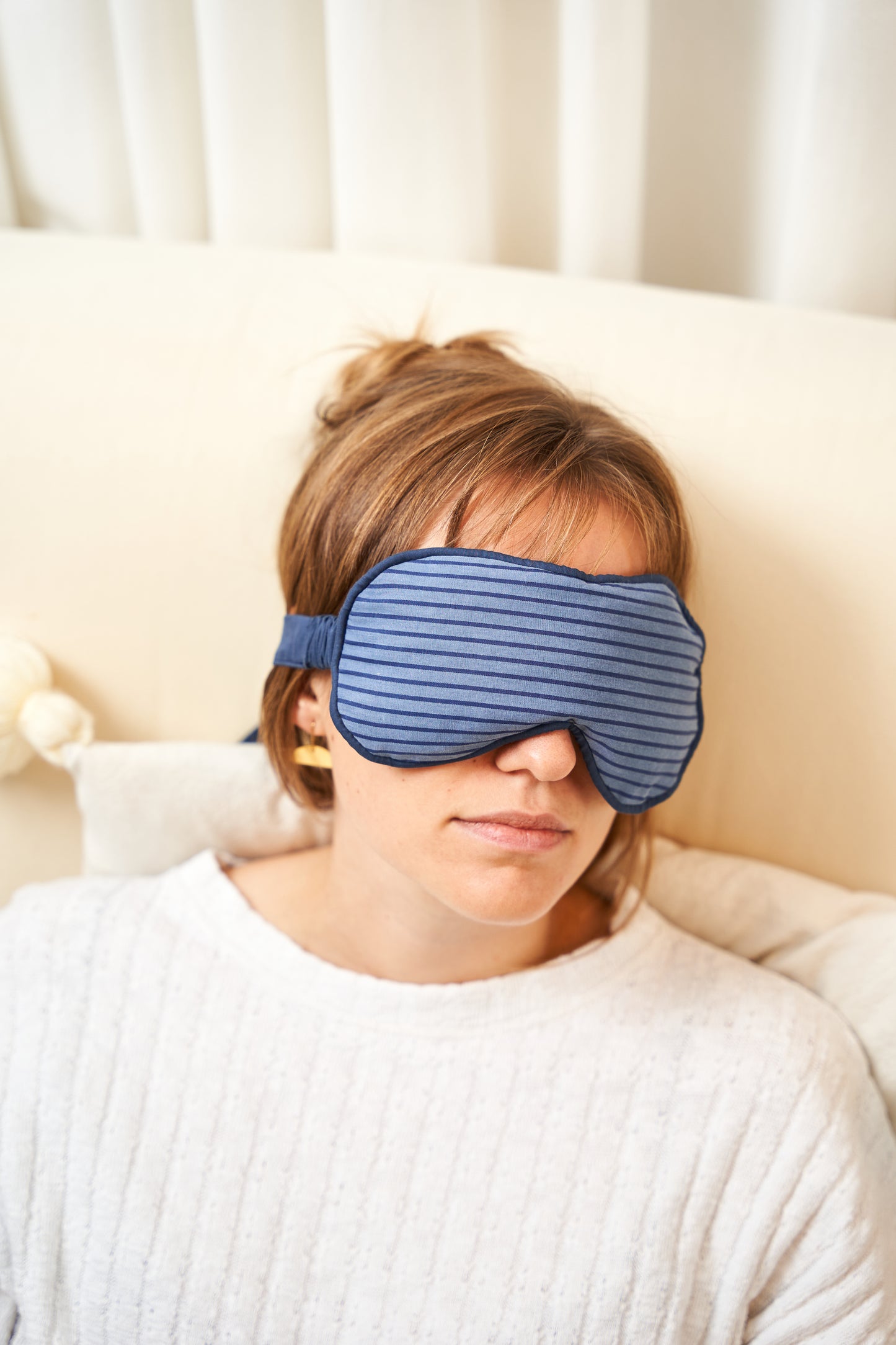 eye mask - RAHA striped - blue