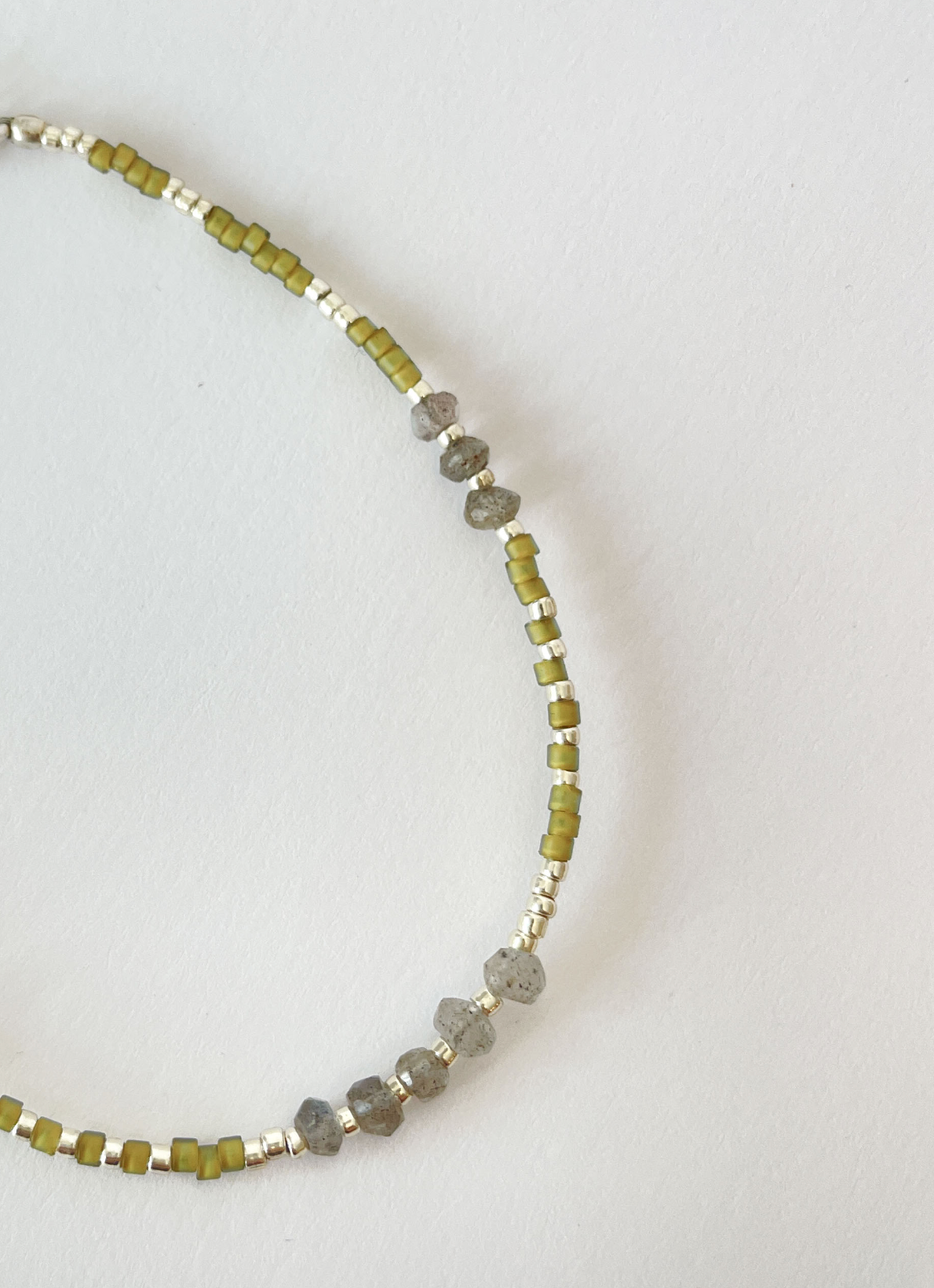 necklace - DINA labradorite - lime green