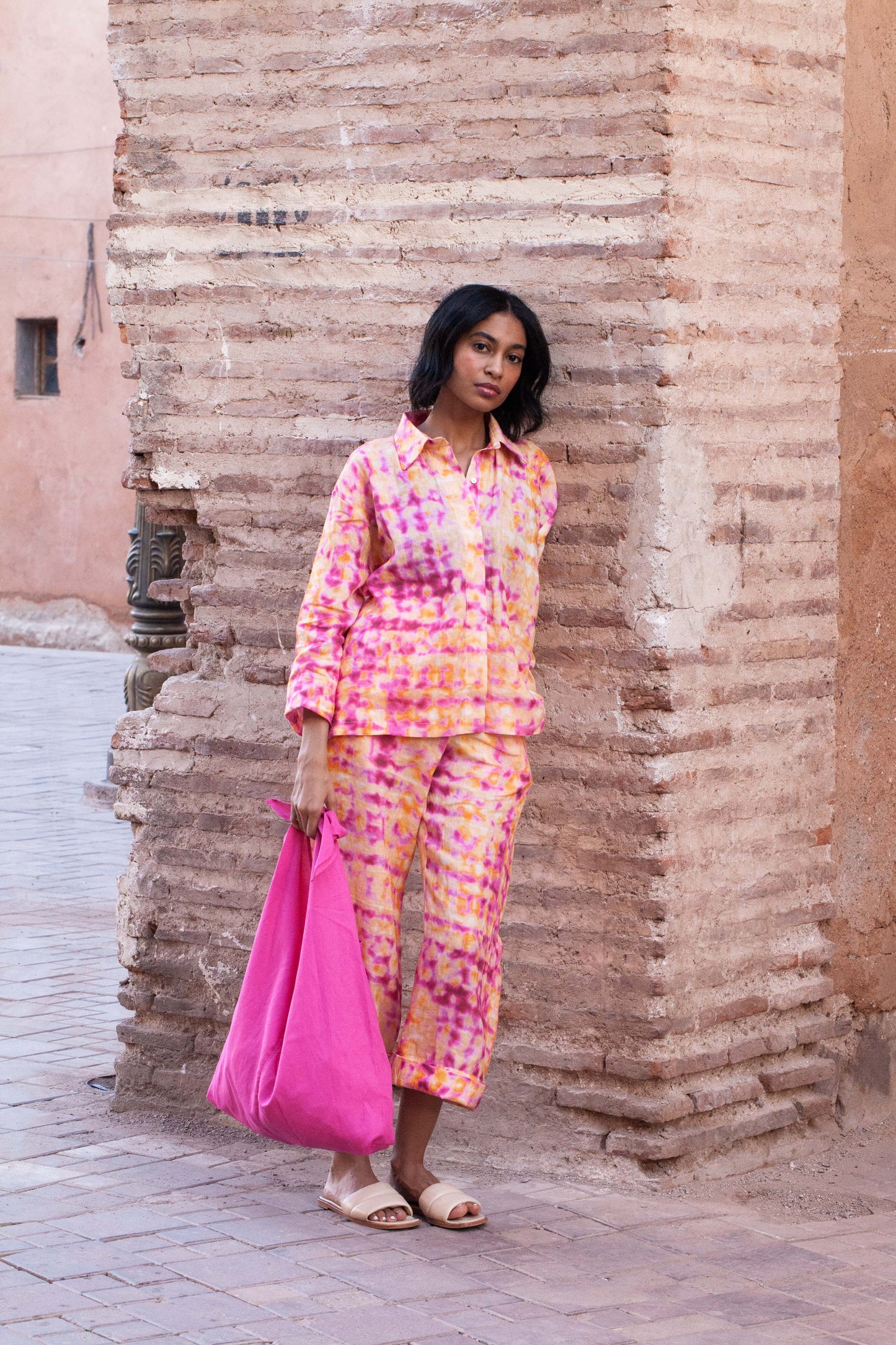 linen pants - LUISA - acid