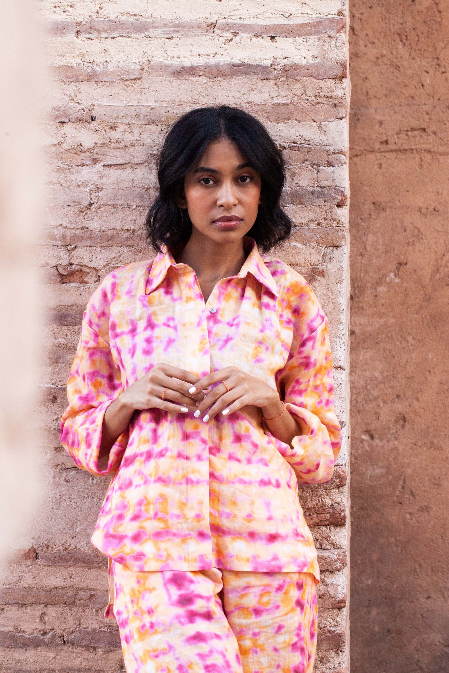 linen shirt - MARA - acid