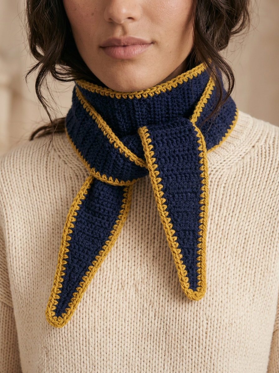 merino scarf - SOPHIE - marine/kiwi