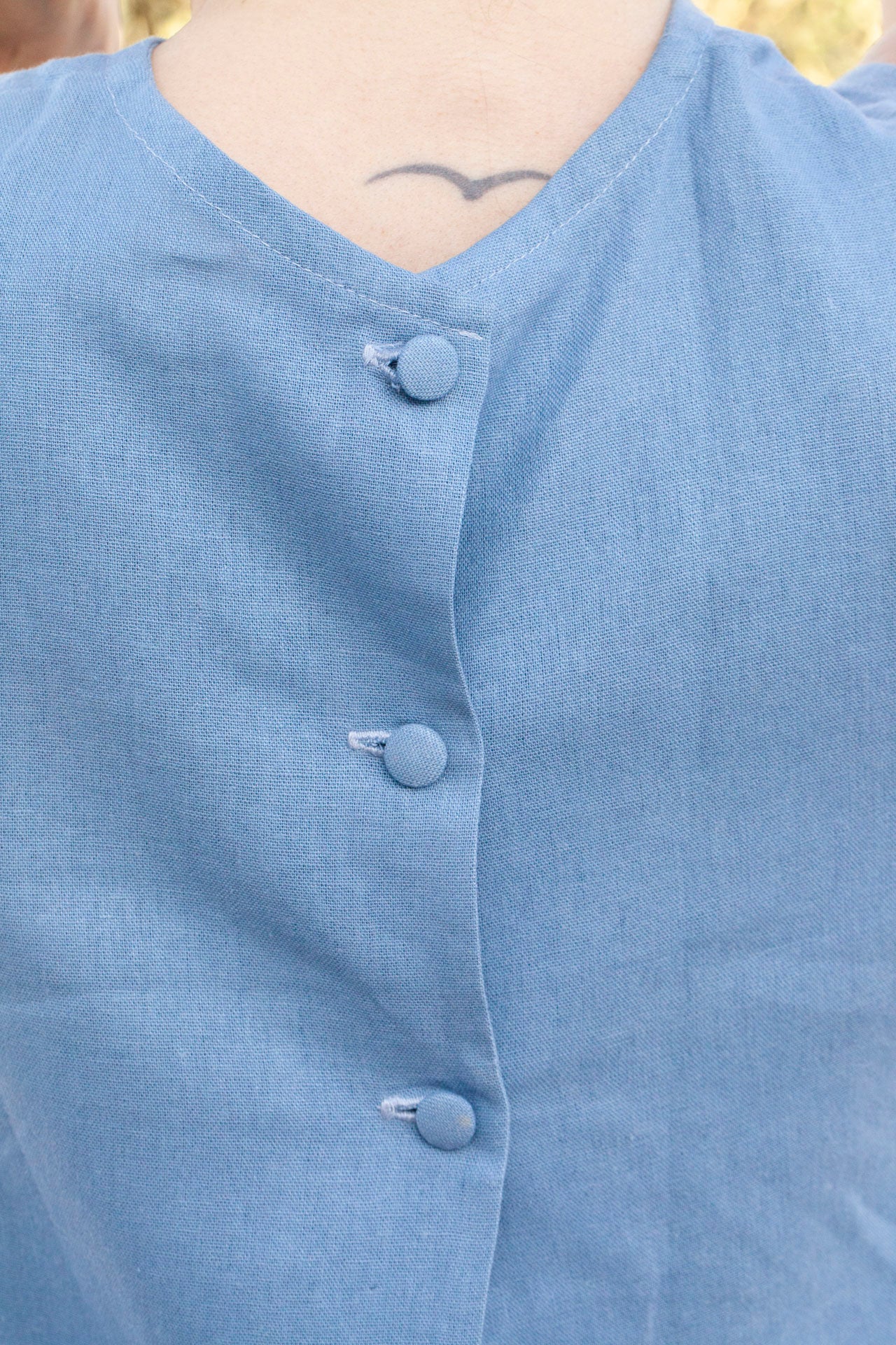 linen top - ANNA LISA - blue