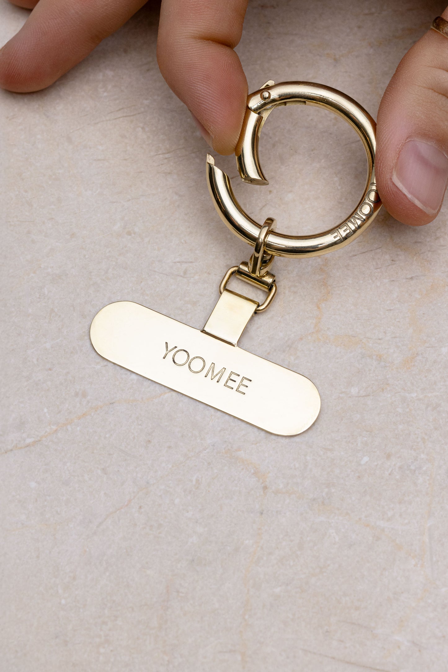 set - phone clip & classic carabiner - gold