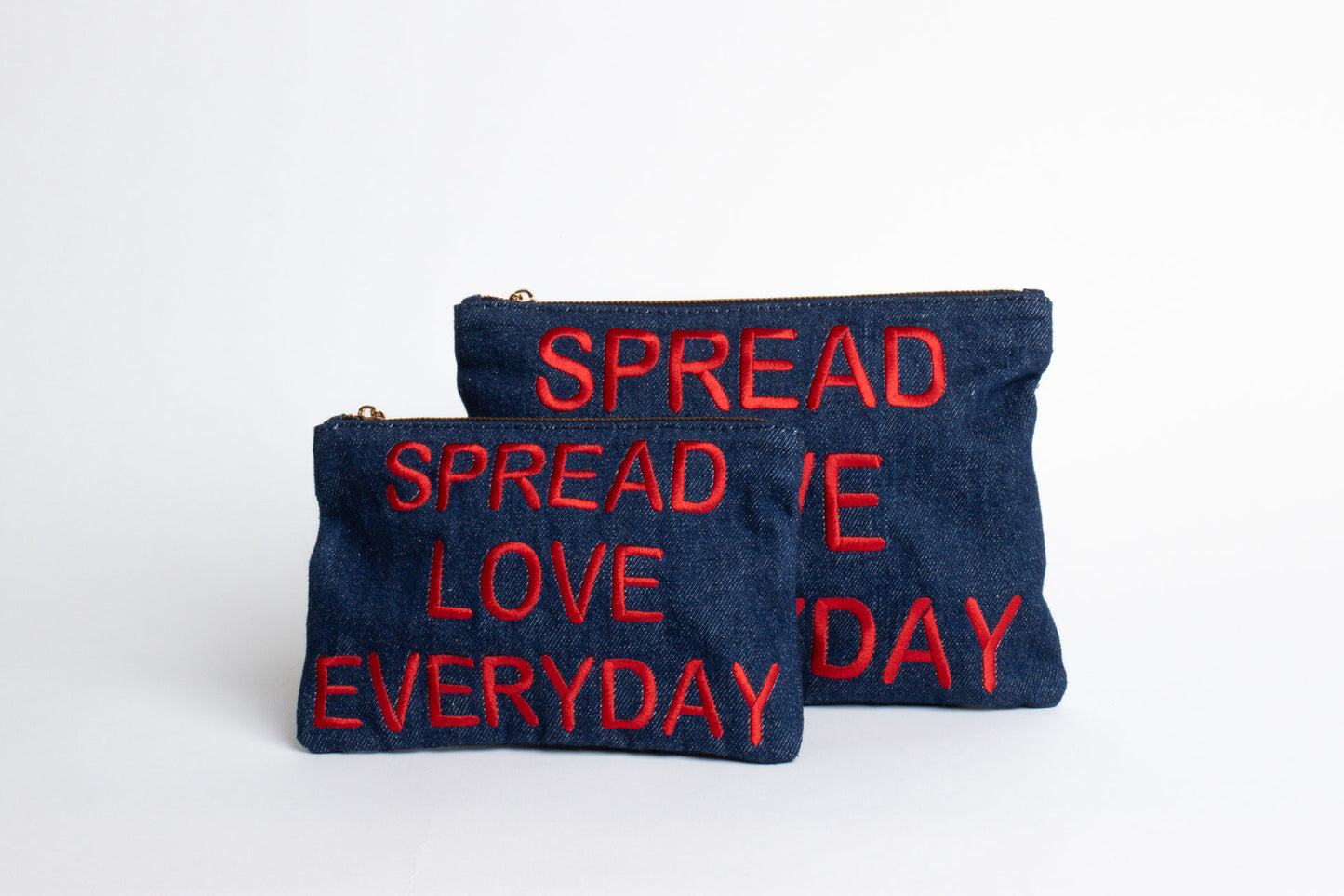 mini pouch - MOUHIM denim - spread love everyday