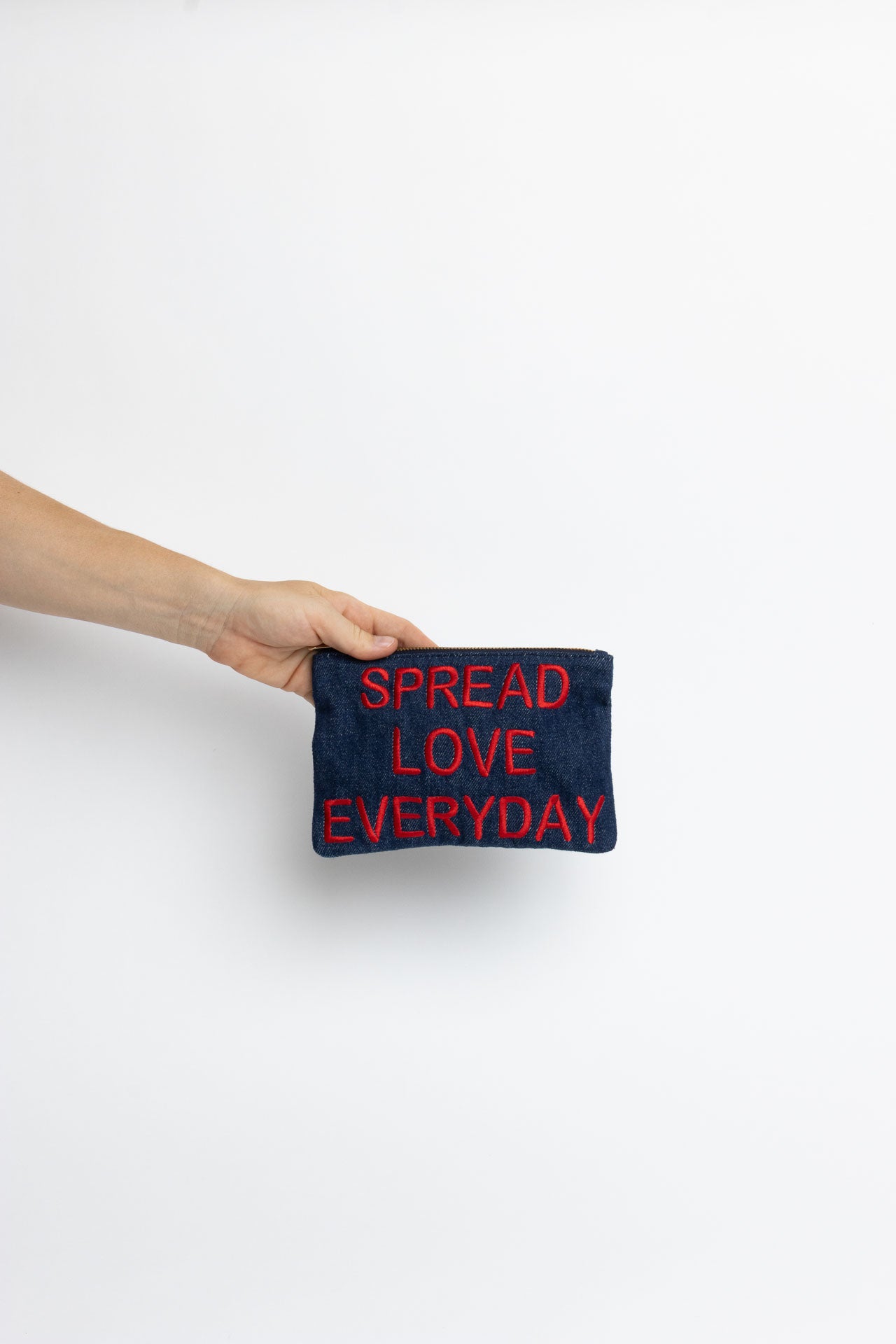 mini pouch - MOUHIM denim - spread love everyday