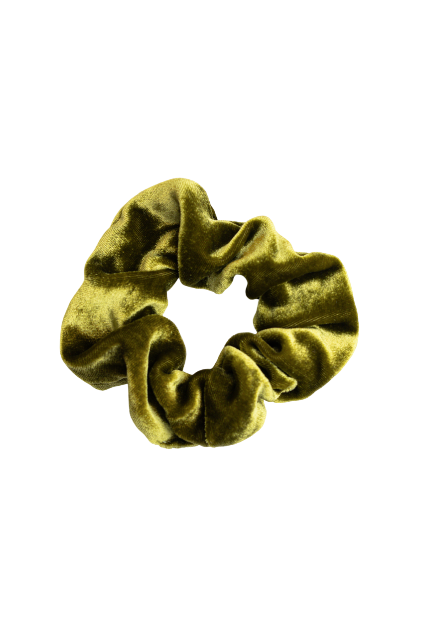 scrunchie - MEDINA velvet silk - green kiwi