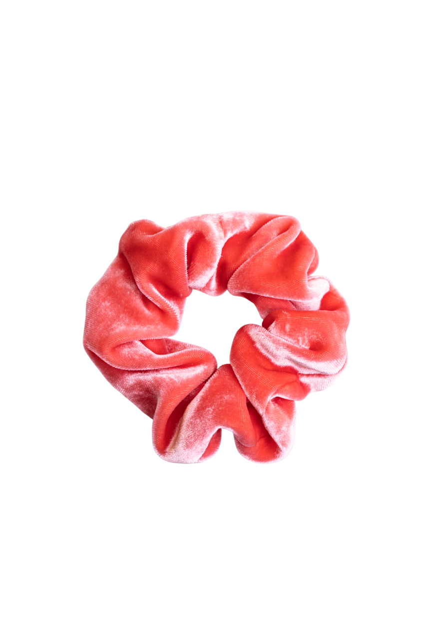 scrunchie - MEDINA velvet silk - juicy peach