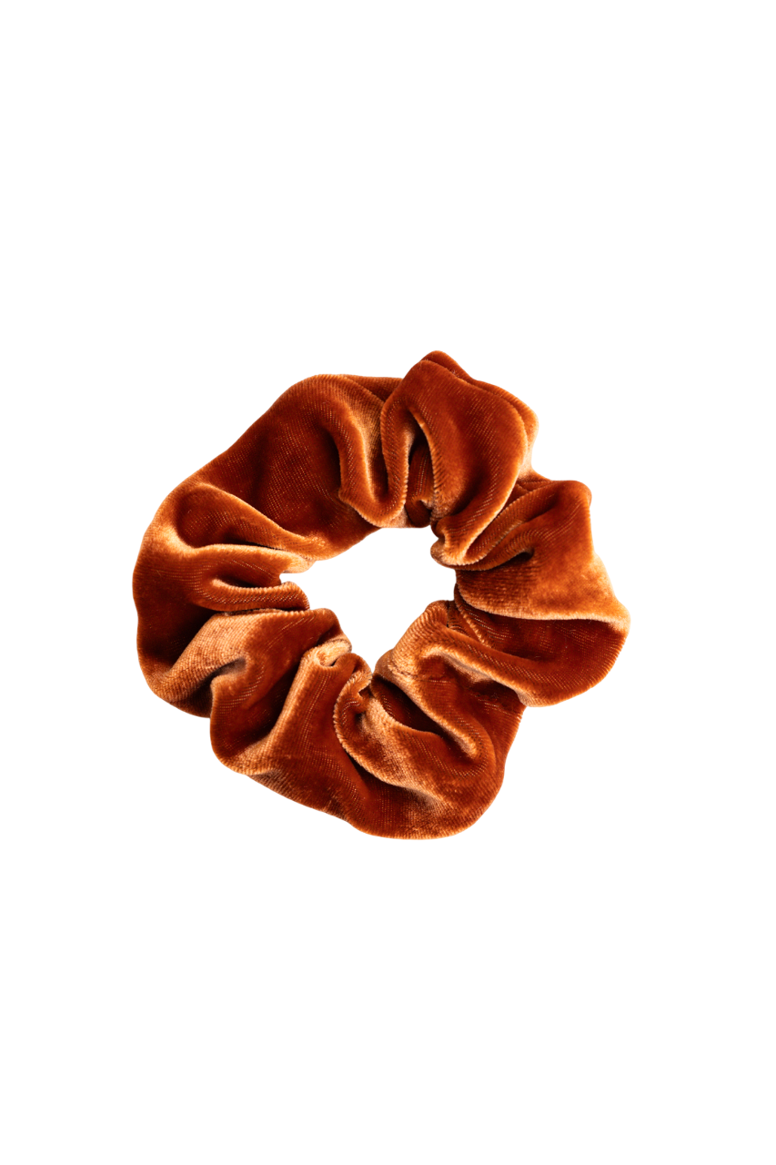 scrunchie - MEDINA velvet silk - ochre