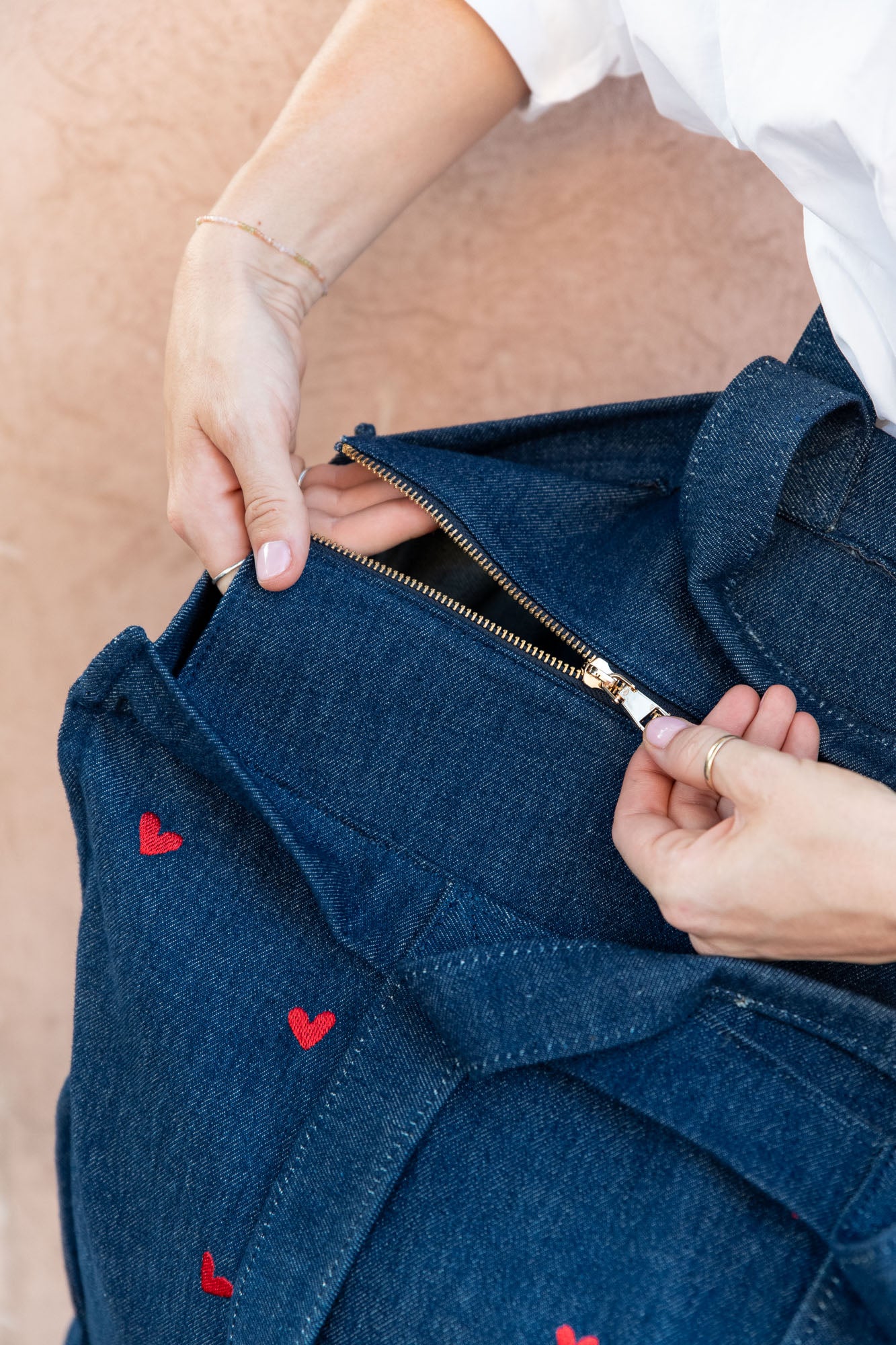 bag - SAFAR denim - hearts