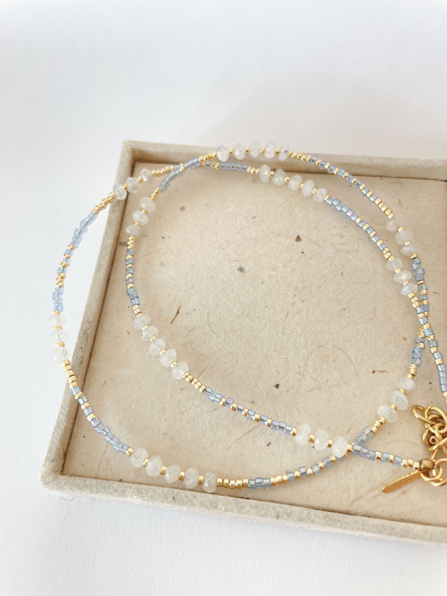 necklace - DINA moonstone - sky blue