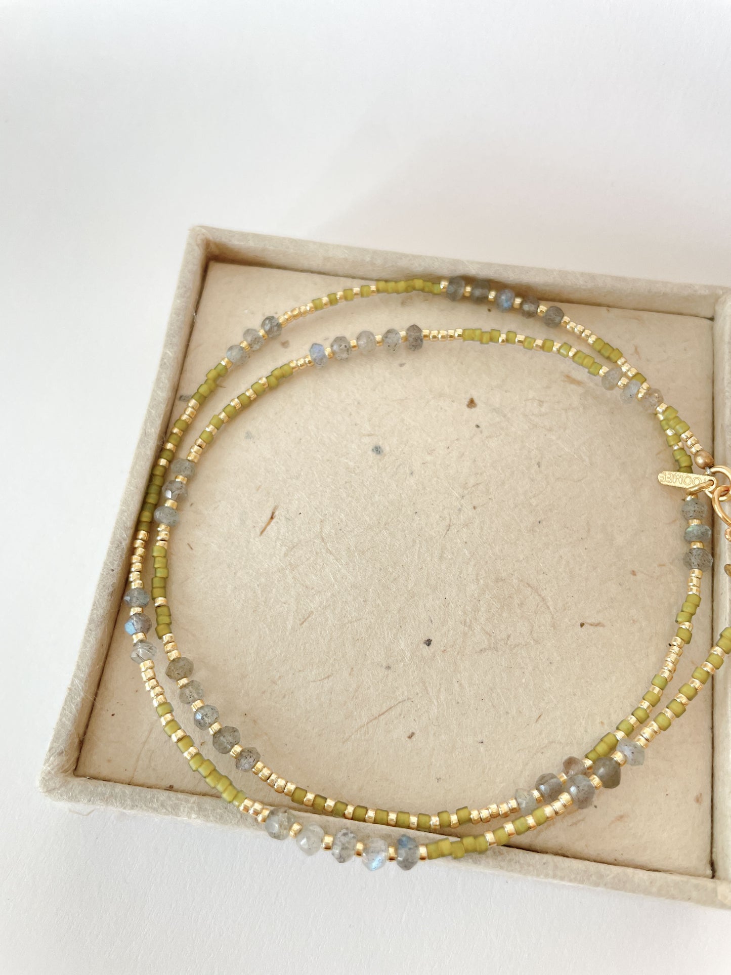 necklace - DINA labradorite - lime green