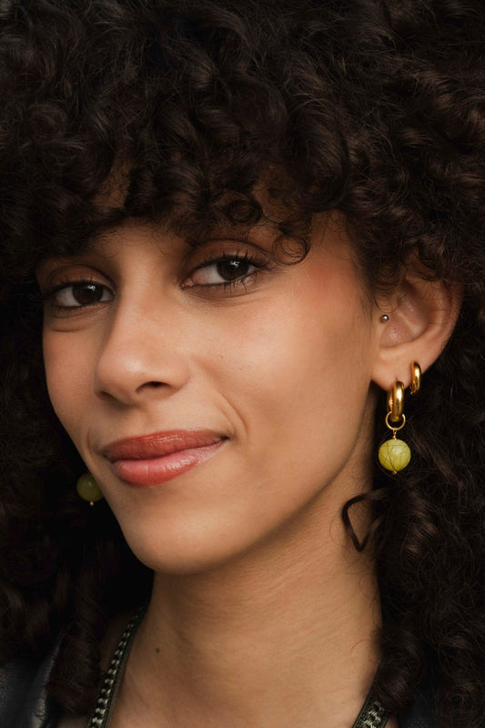 earrings - JAMILA - green jade