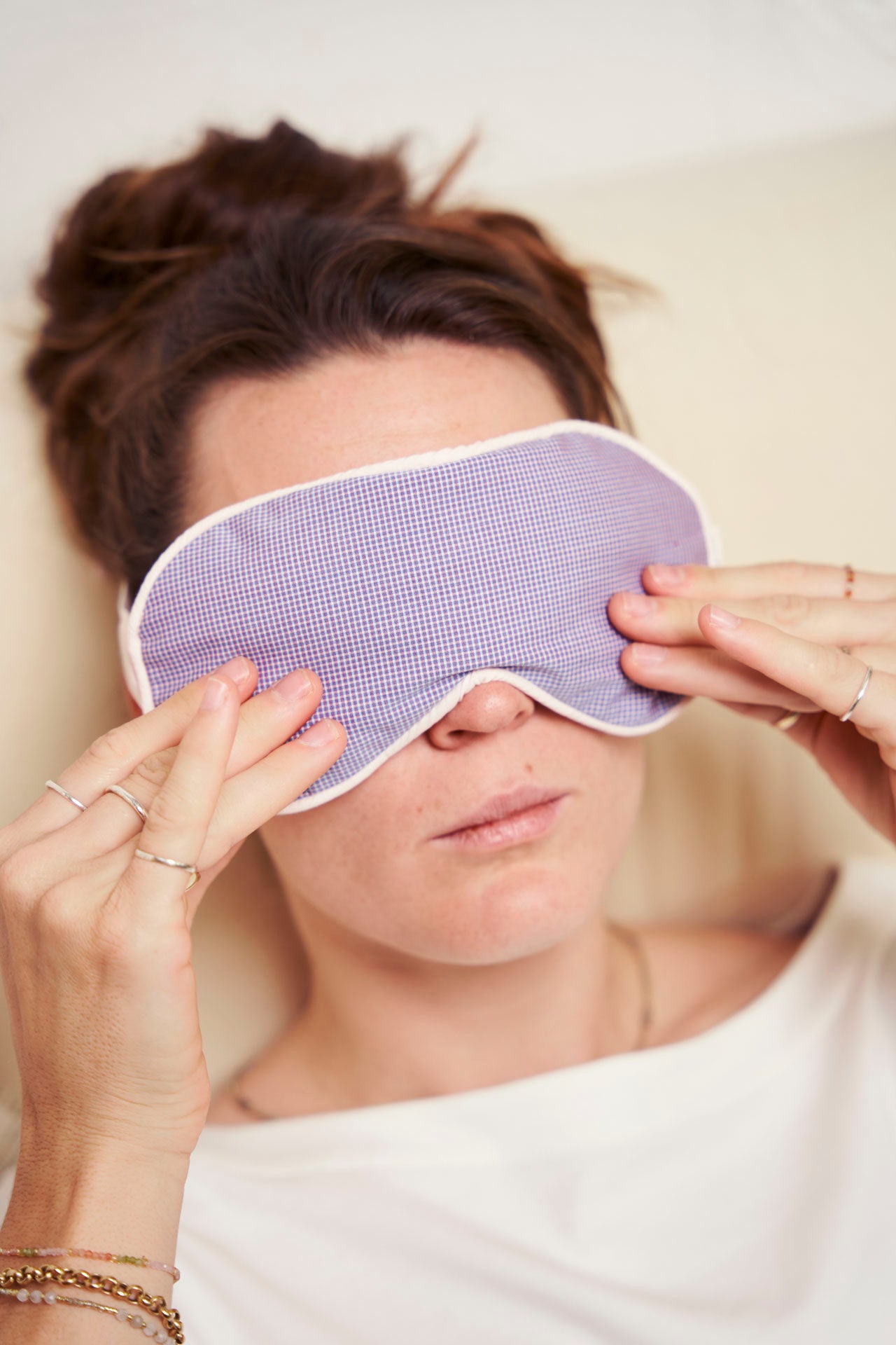 eye mask - RAHA mini squared - rose