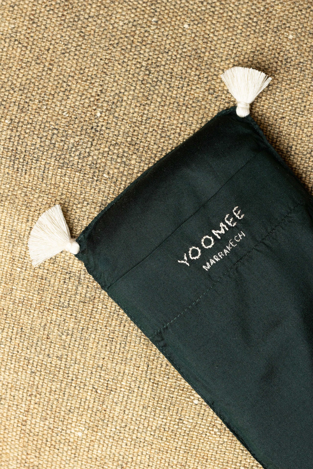 eye pillow - RAHA tassels - emerald