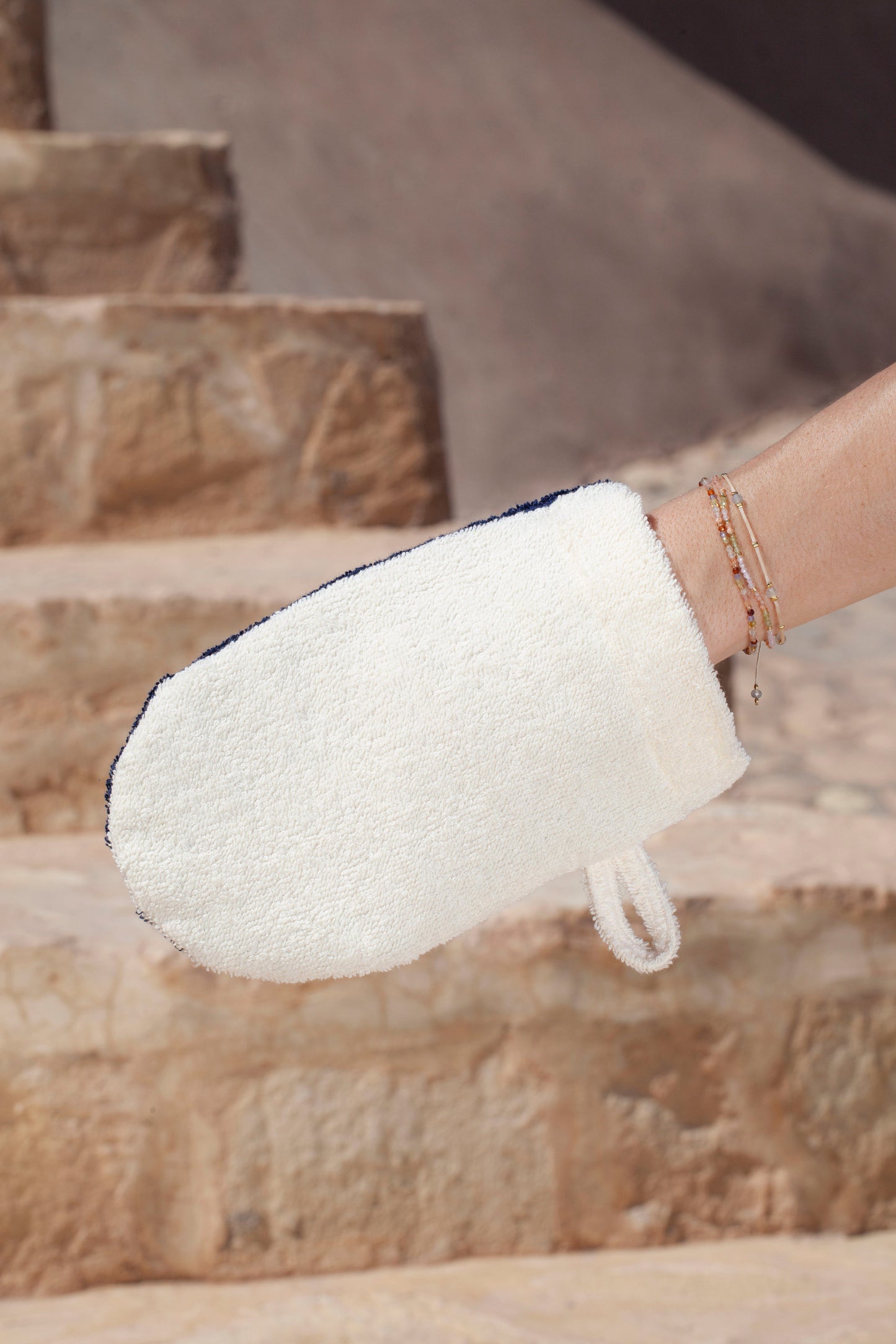 washing glove - SAIDA - marine blue/beige - sale