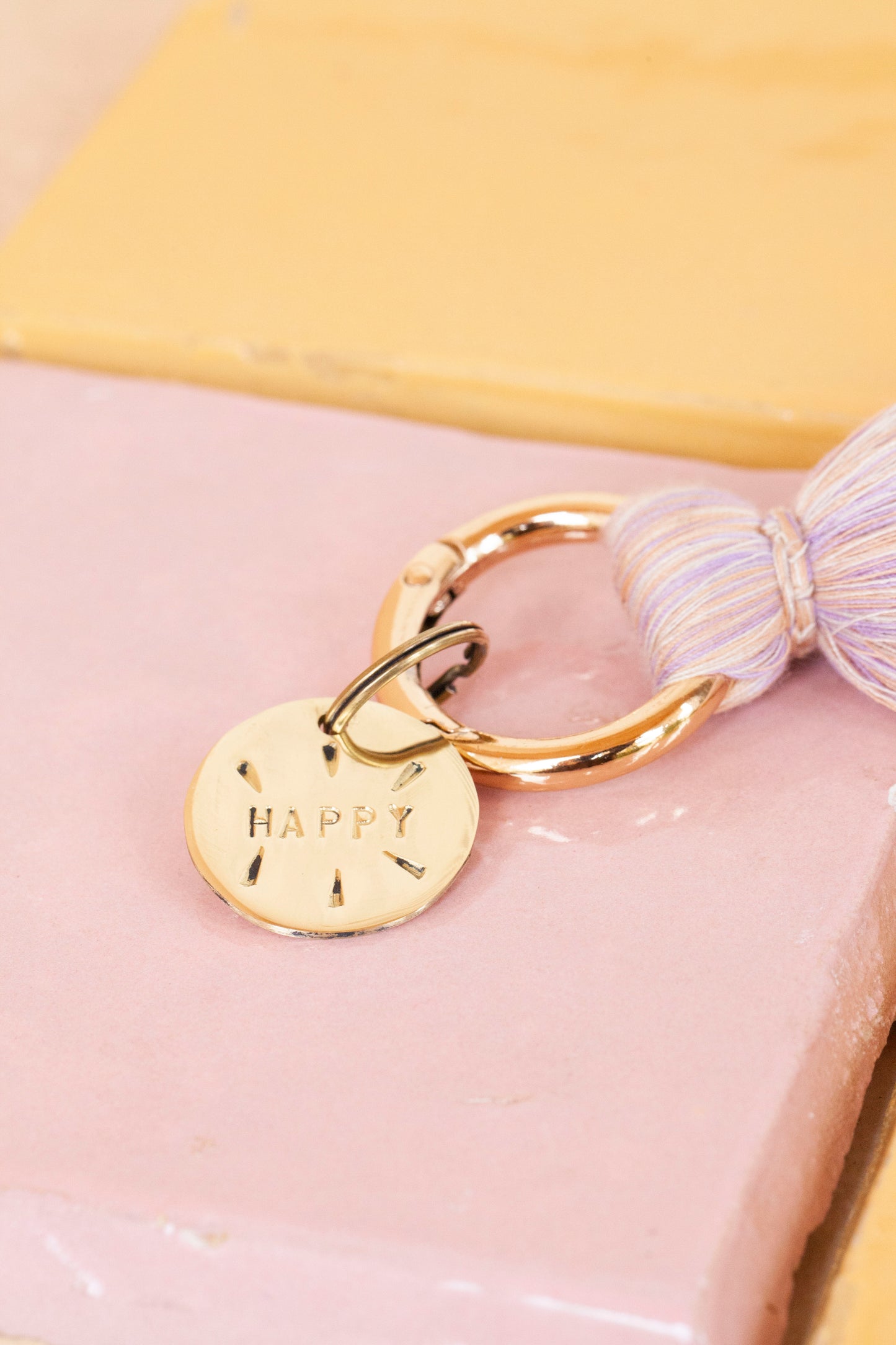 key tag - mini - happy