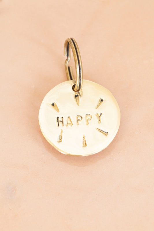 key tag - mini - happy