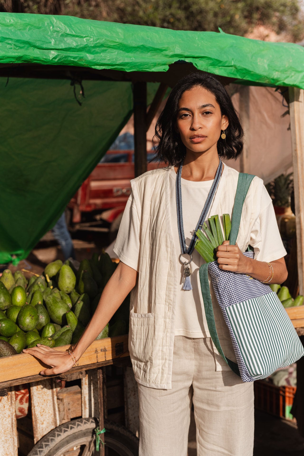 bag - SOUMIA - marine/green