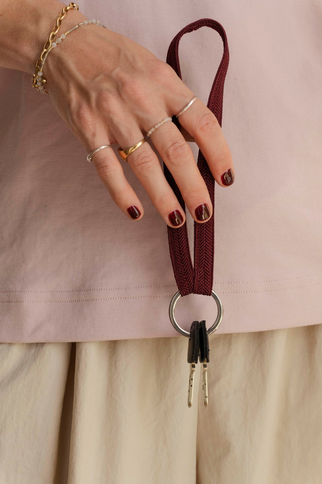 keychain band - ZAHRA mini - ruby