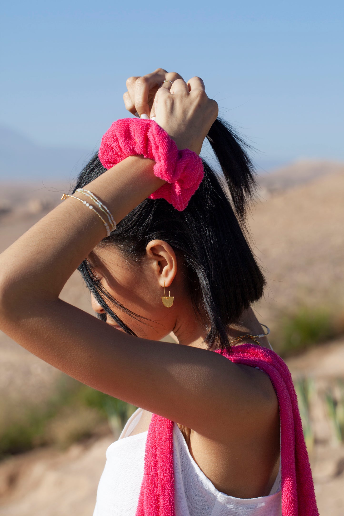 scrunchie - MEDINA terry - magenta - sale