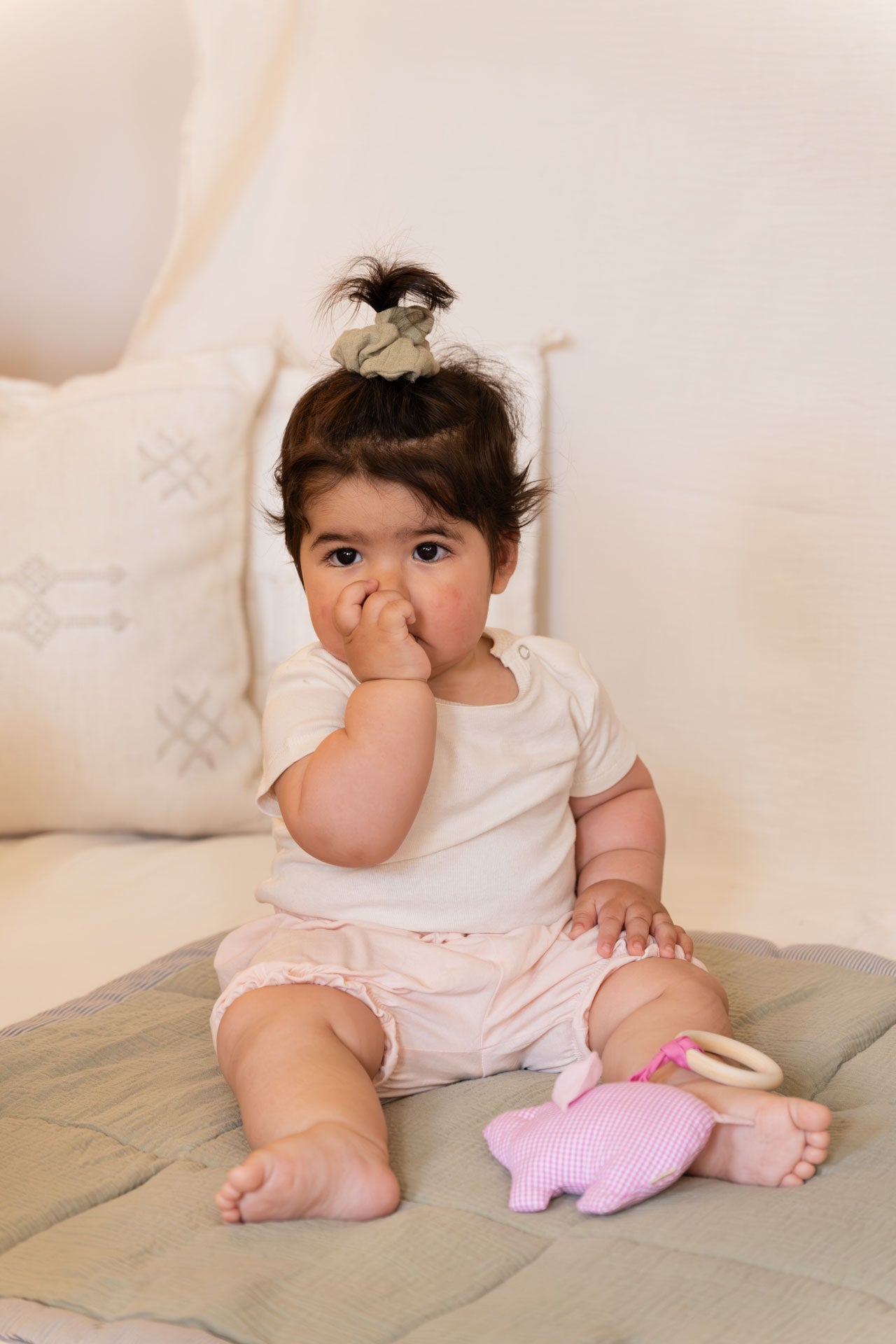 kids scrunchie - MEDINA muslin - sage
