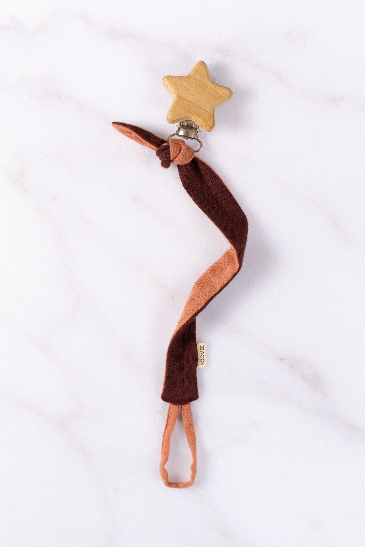 pacifier chain - NINI - bordeaux/apricot