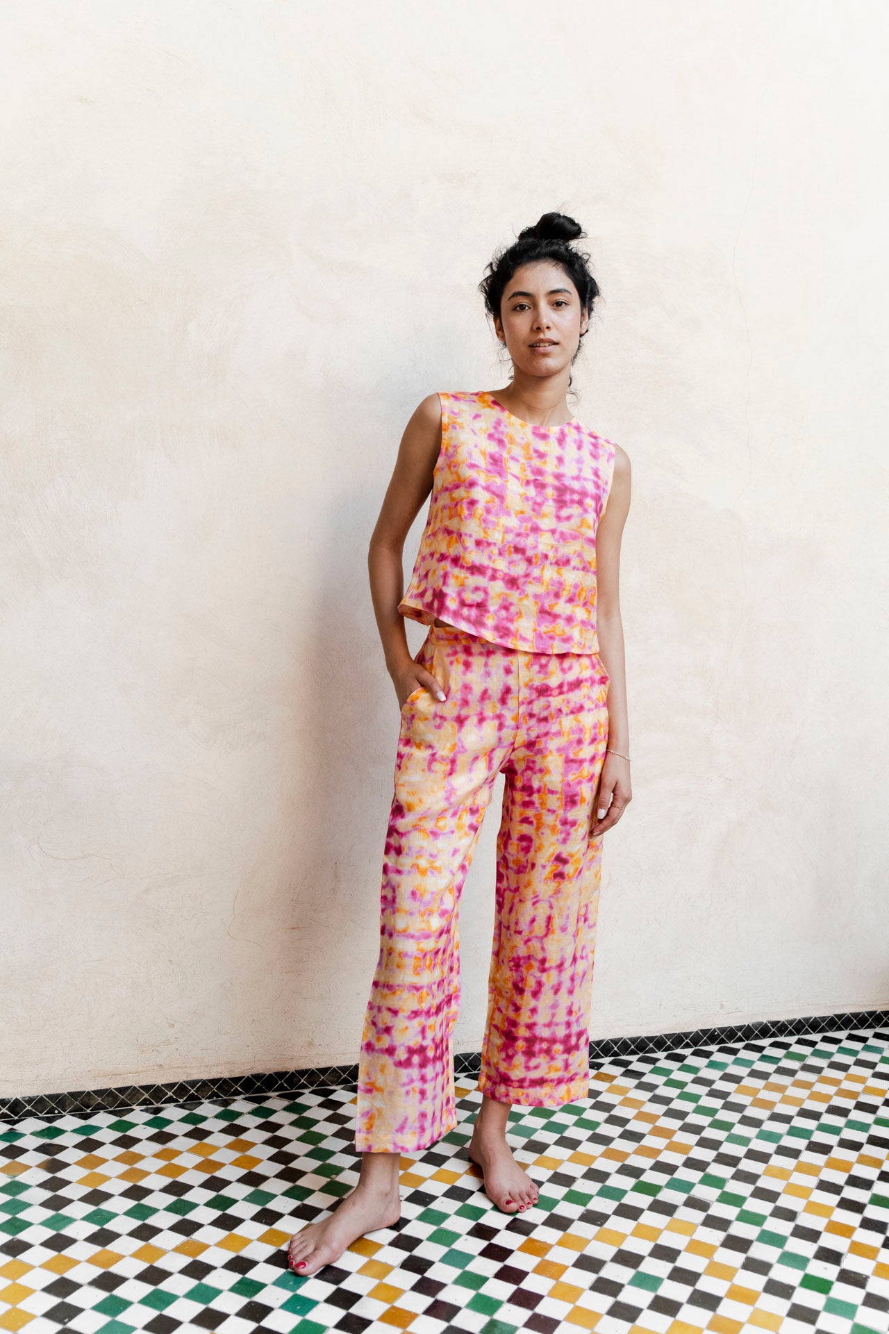 linen pants - LUISA - acid