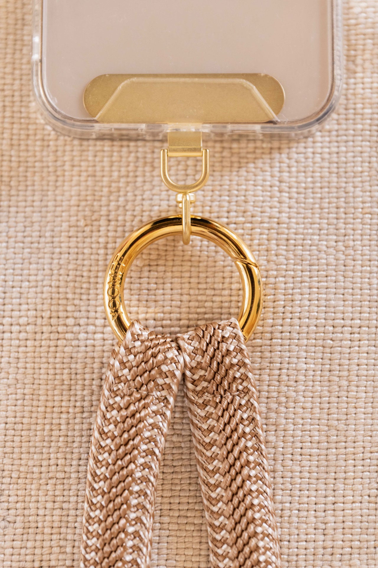 set - phone clip & classic carabiner - gold