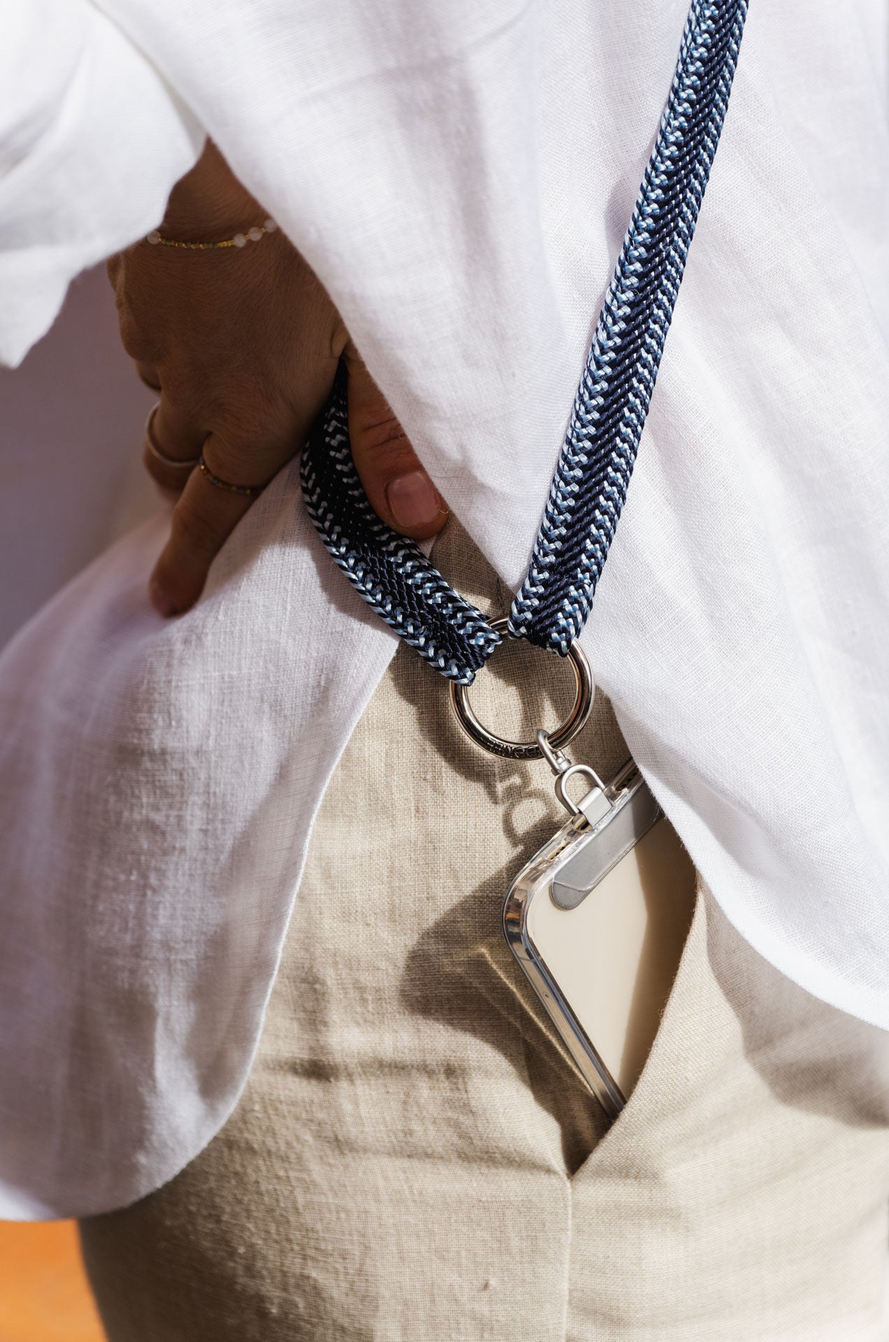 set - phone clip & classic carabiner - silver