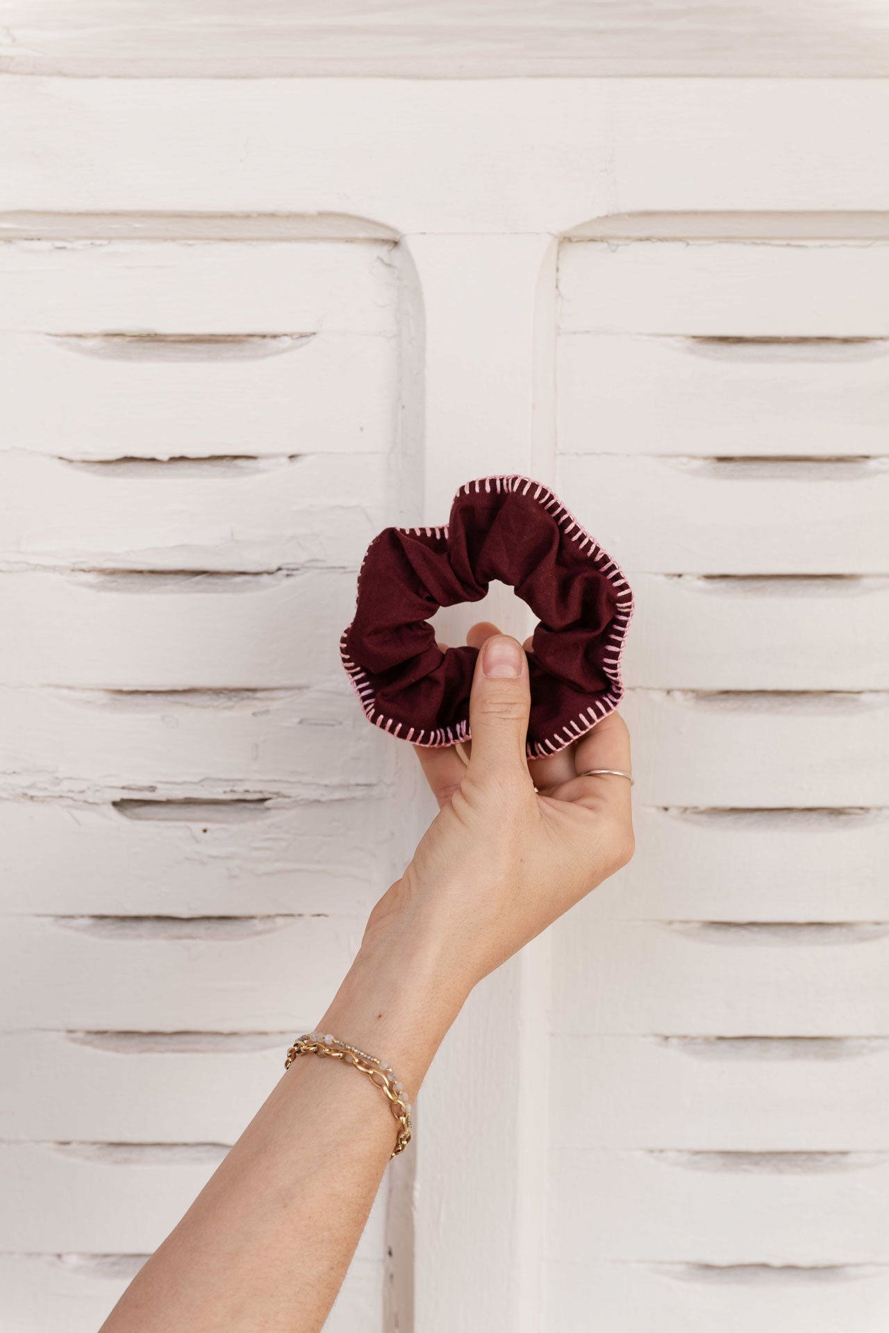 scrunchie - MEDINA cotton - bordeaux hbik
