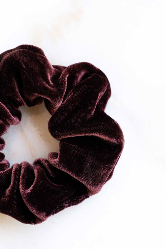 scrunchie - MEDINA velvet silk - aubergine