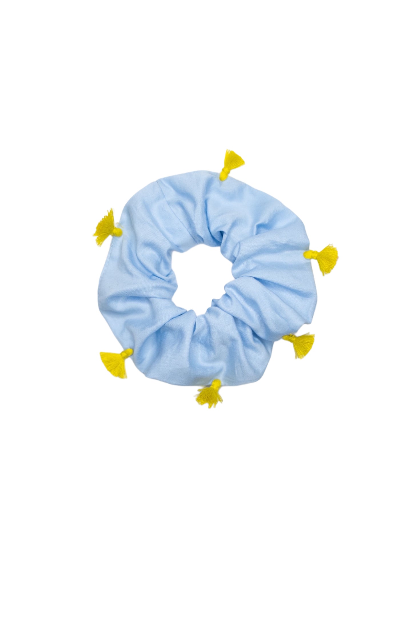 scrunchie - MEDINA cotton - light blue tassel