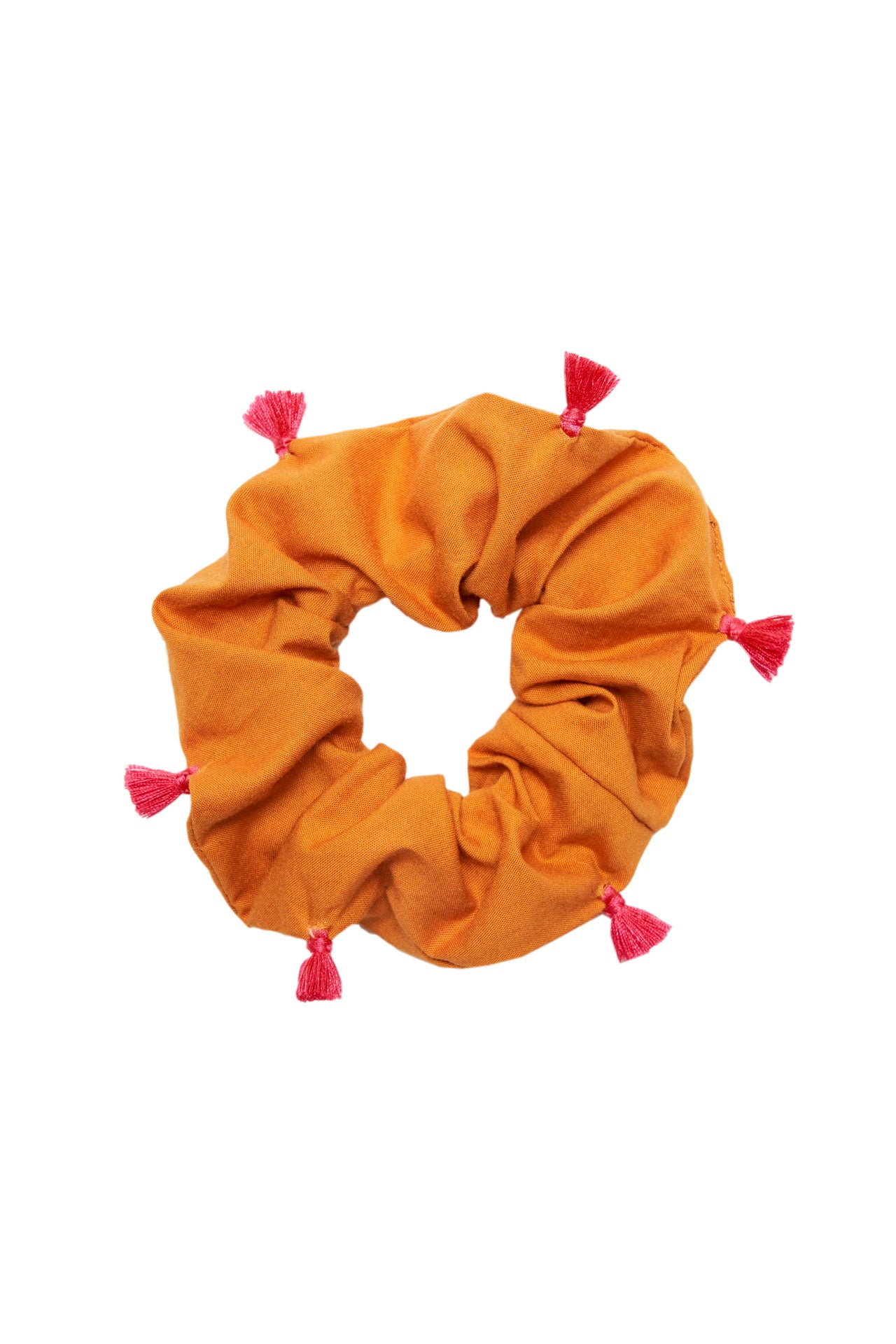 scrunchie - MEDINA cotton - orange tassel