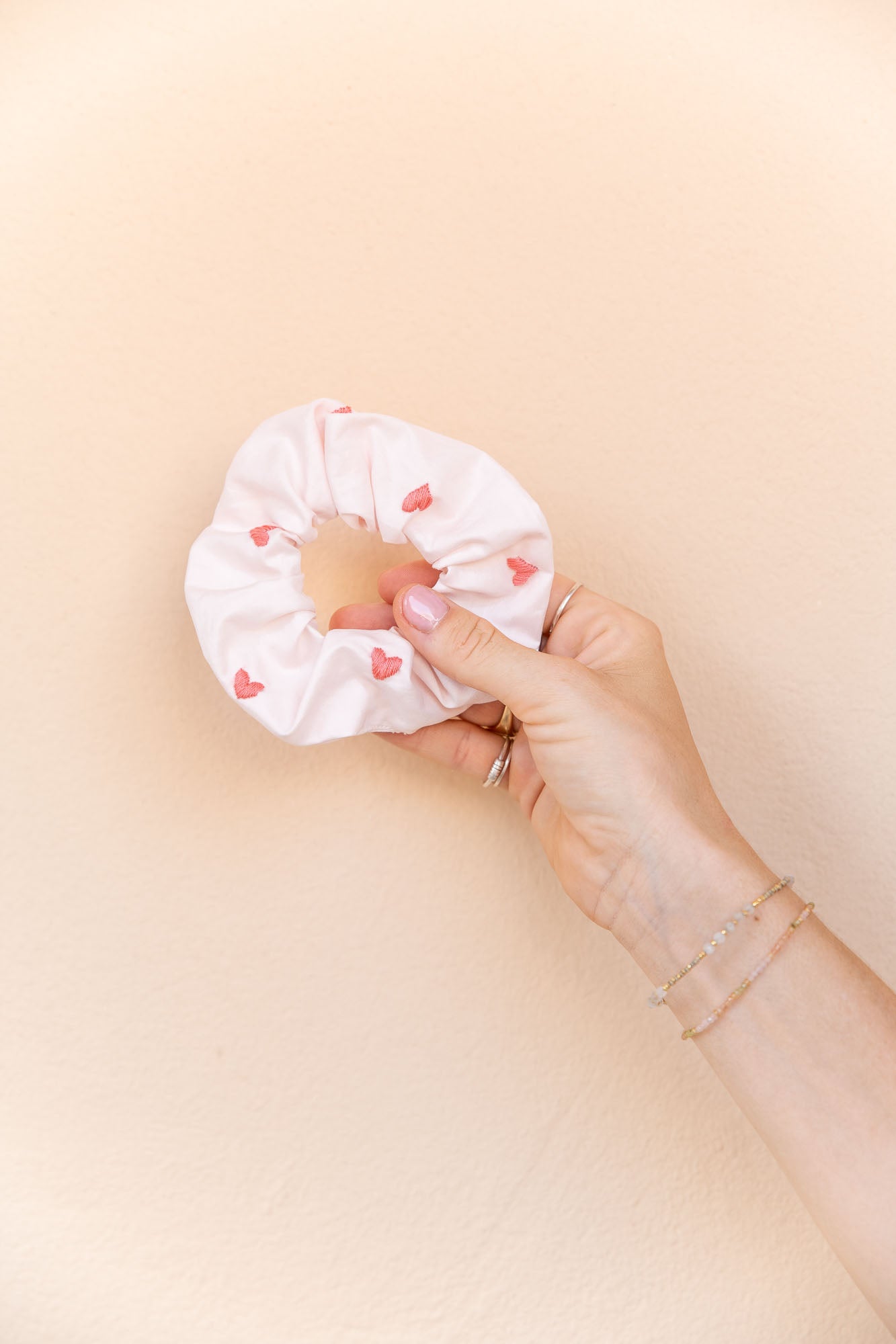 scrunchie - MEDINA cotton - rose hearts