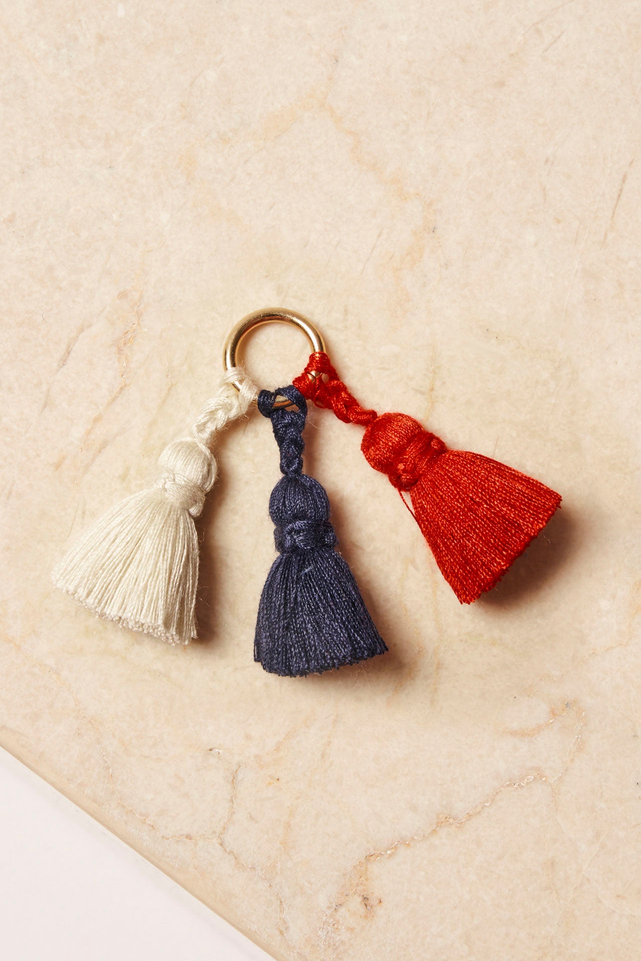 tassel trio - SHOUSHA - red, marine, ecru