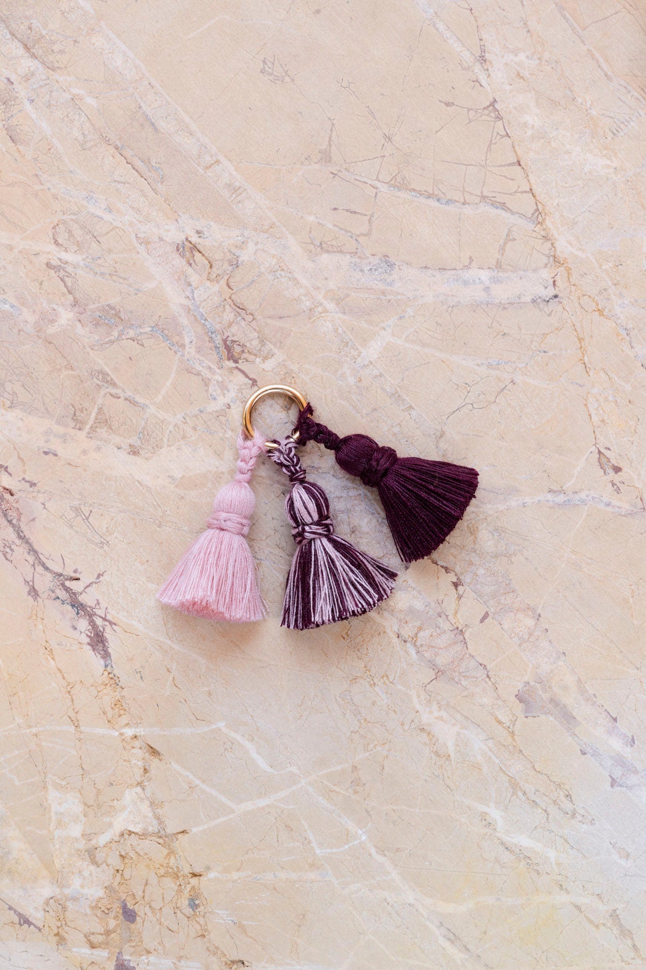 tassel trio - SHOUSHA - rose, bordeaux, cherry blossom