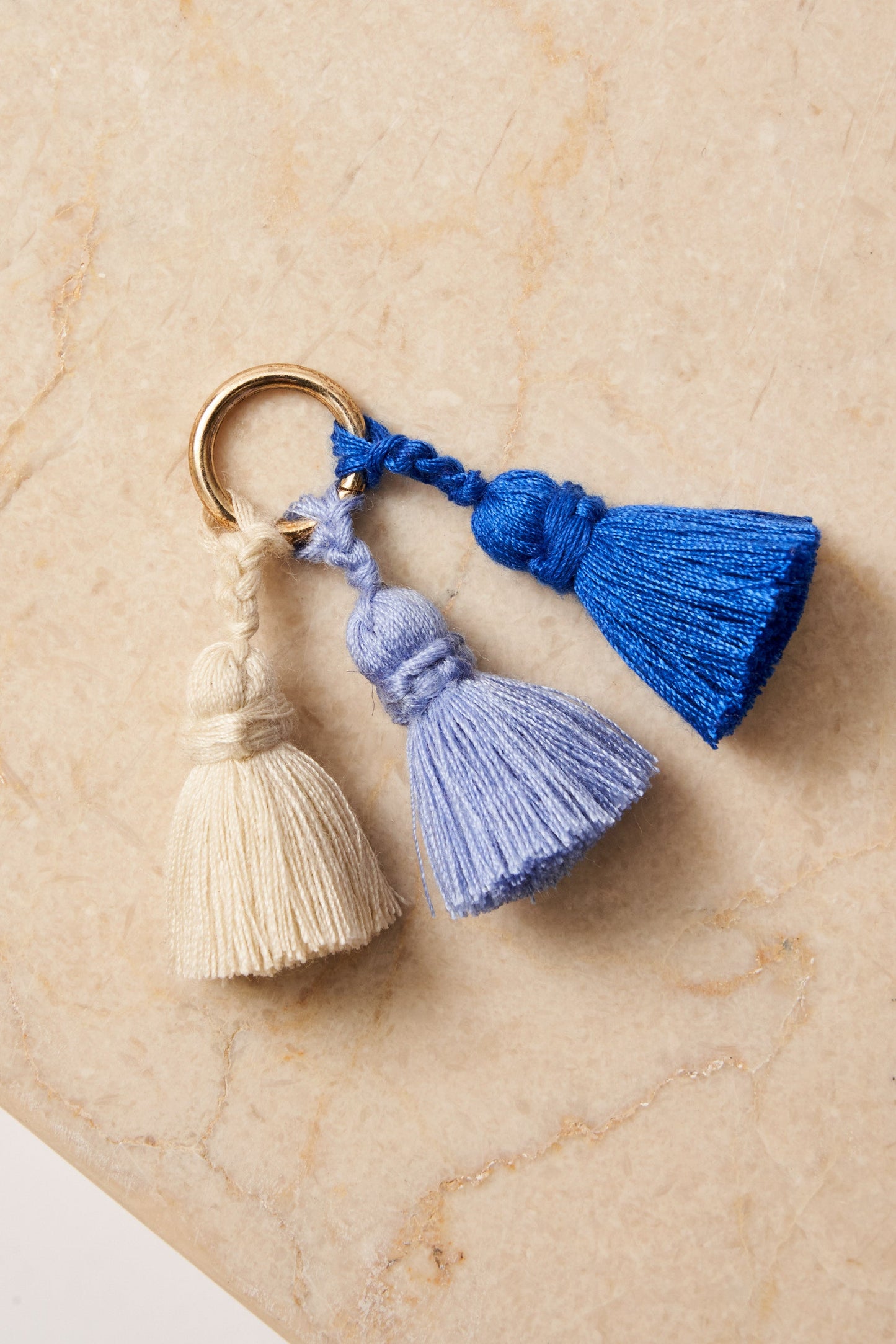 tassel trio - SHOUSHA - majorelle, light blue, ecru