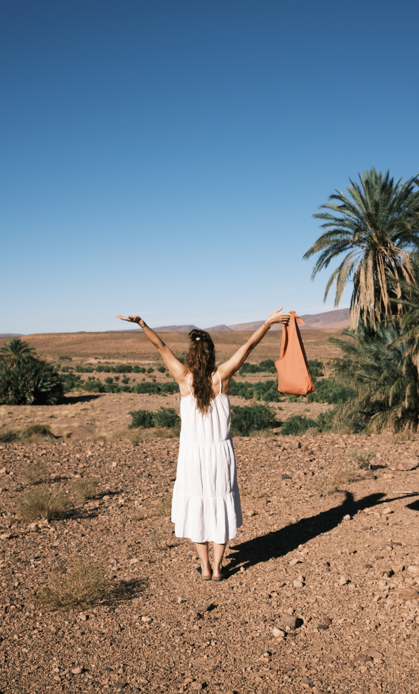 bag - LATIFA linen - apricot