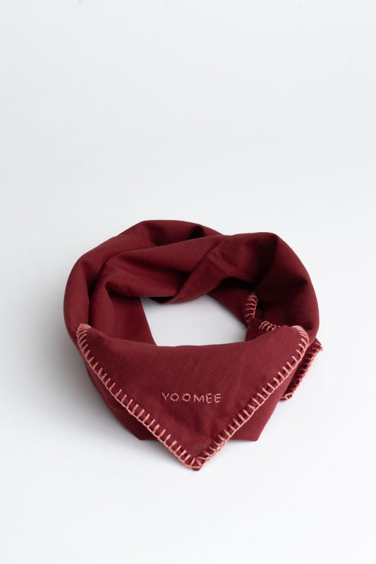 scarf - AZIZA cotton - bordeaux, peach