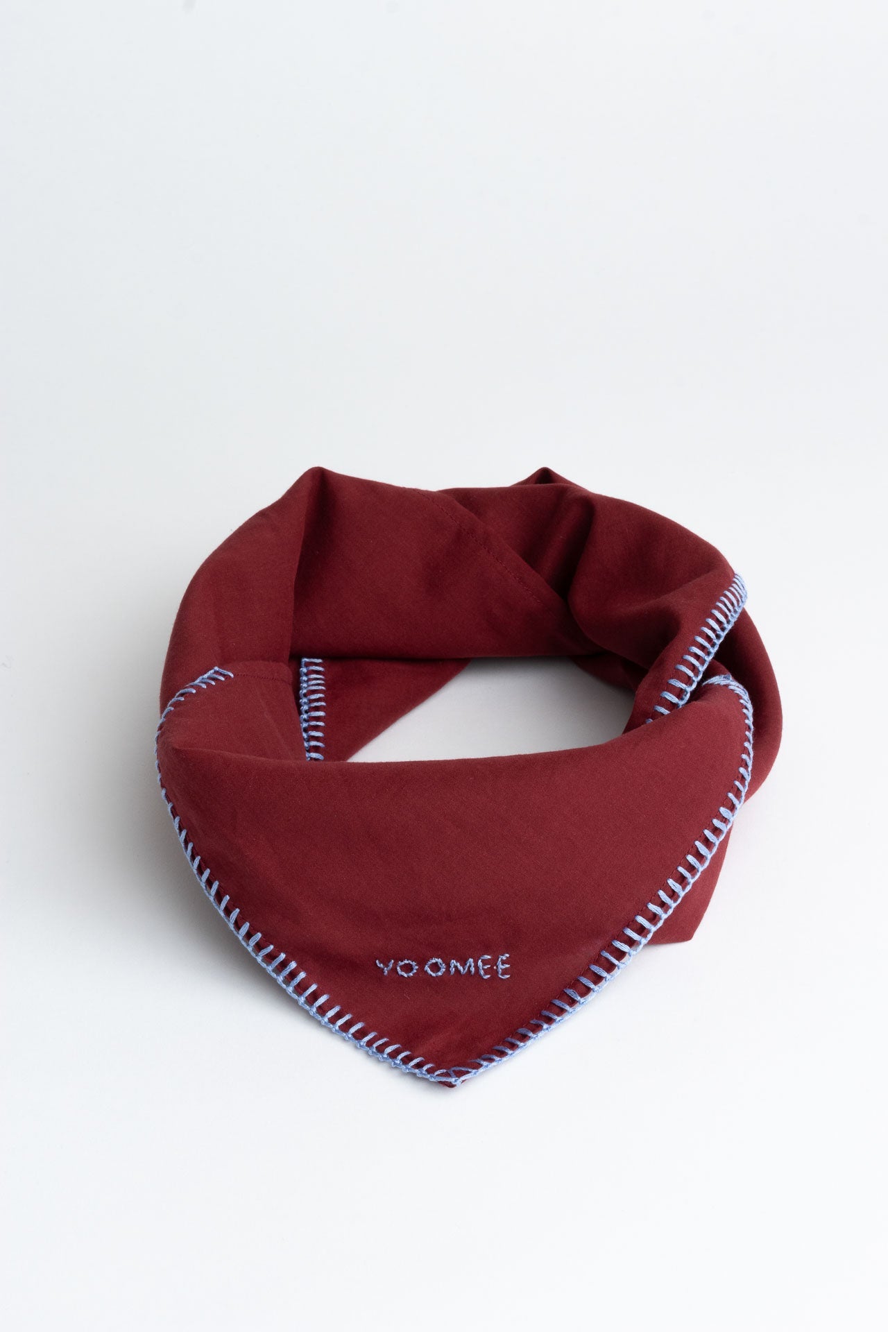 scarf - AZIZA cotton - bordeaux, light blue