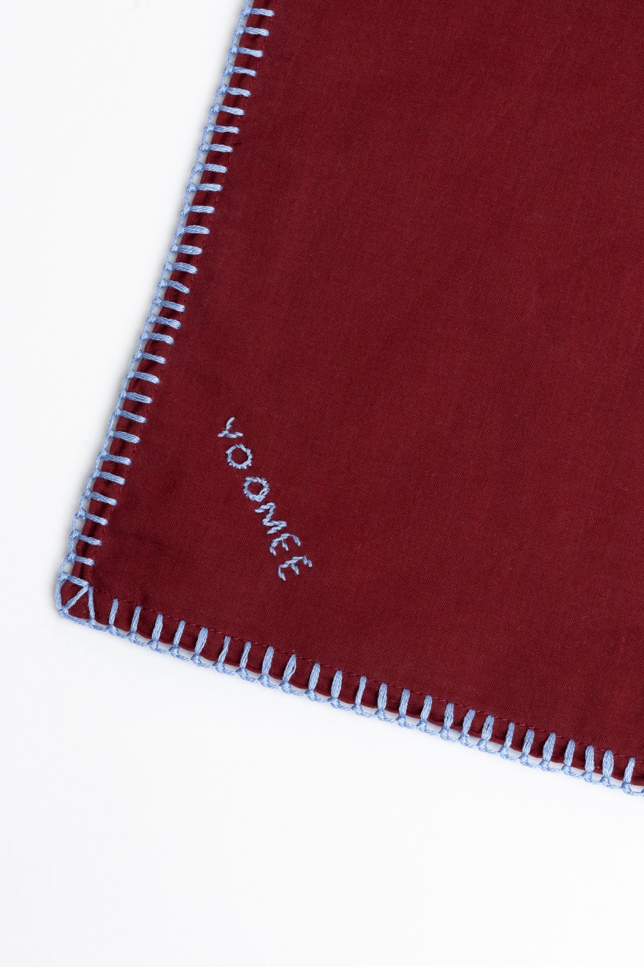 scarf - AZIZA cotton - bordeaux, light blue