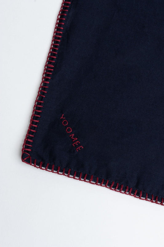 scarf - AZIZA cotton - marine, bordeaux