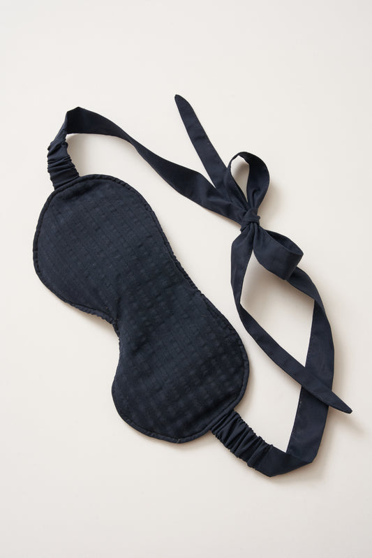 eye mask - RAHA striped - dark blue