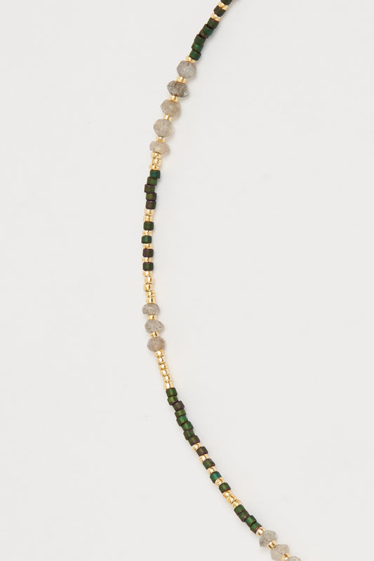 necklace - DINA labradorite - emerald