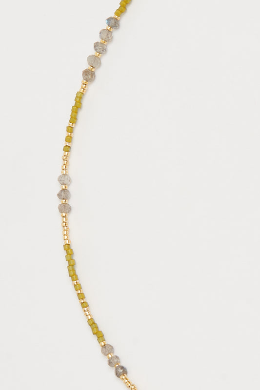 necklace - DINA labradorite - lime green