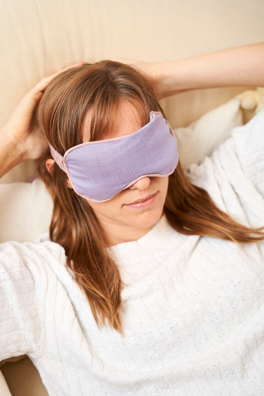 eye mask - RAHA mini squared - rose blue
