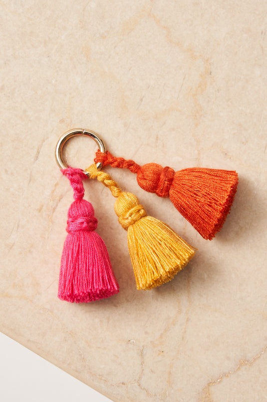 tassel trio - SHOUSHA - yellow, orange, pink