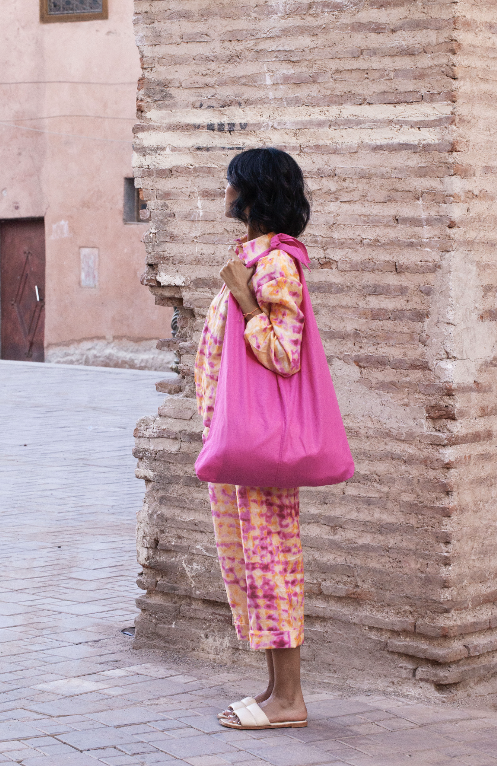 bag - LATIFA linen - pink