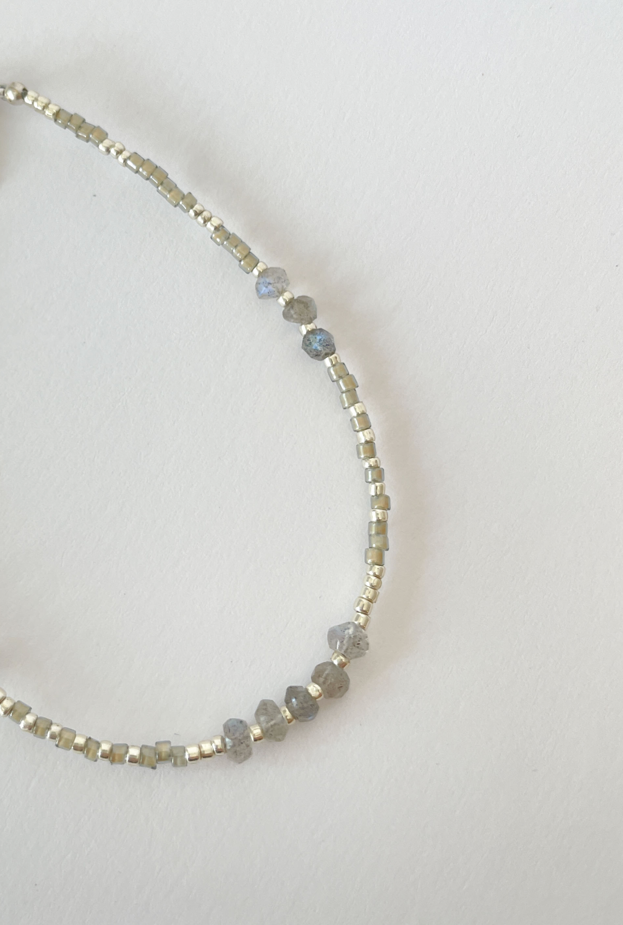 necklace - DINA moonstone - mineral grey