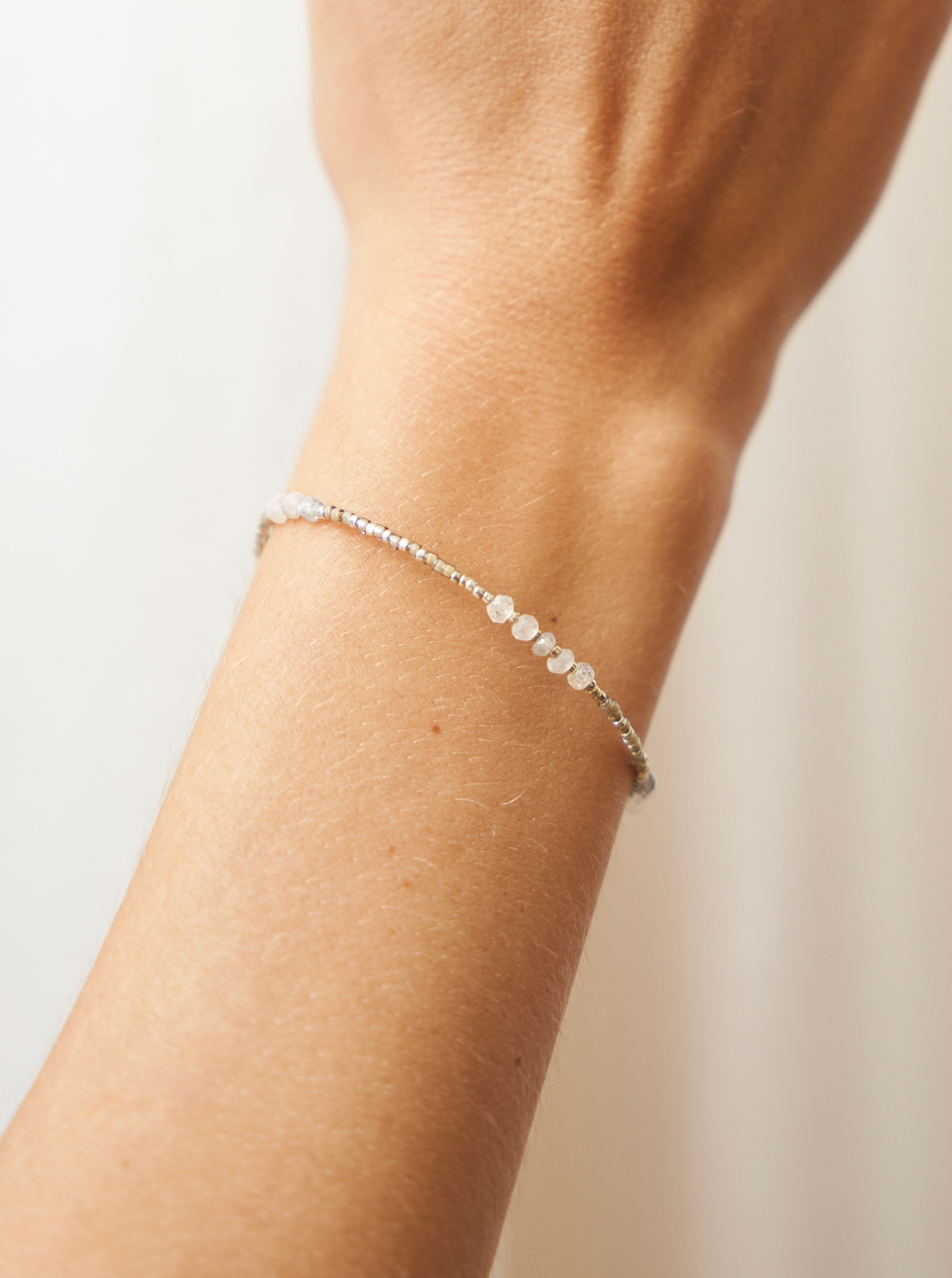 bracelet - DINA moonstone - mineral grey